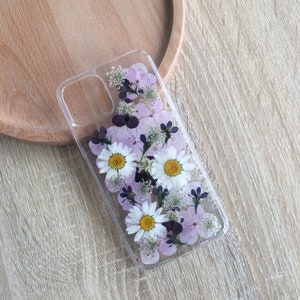 Hand Real Pressed Flower phone case for iPhone 17 16 15 14 13 pro max 16e,Samsung S25 S24 Ultra A16 A56,Google Pixel 9 10 pro 9A