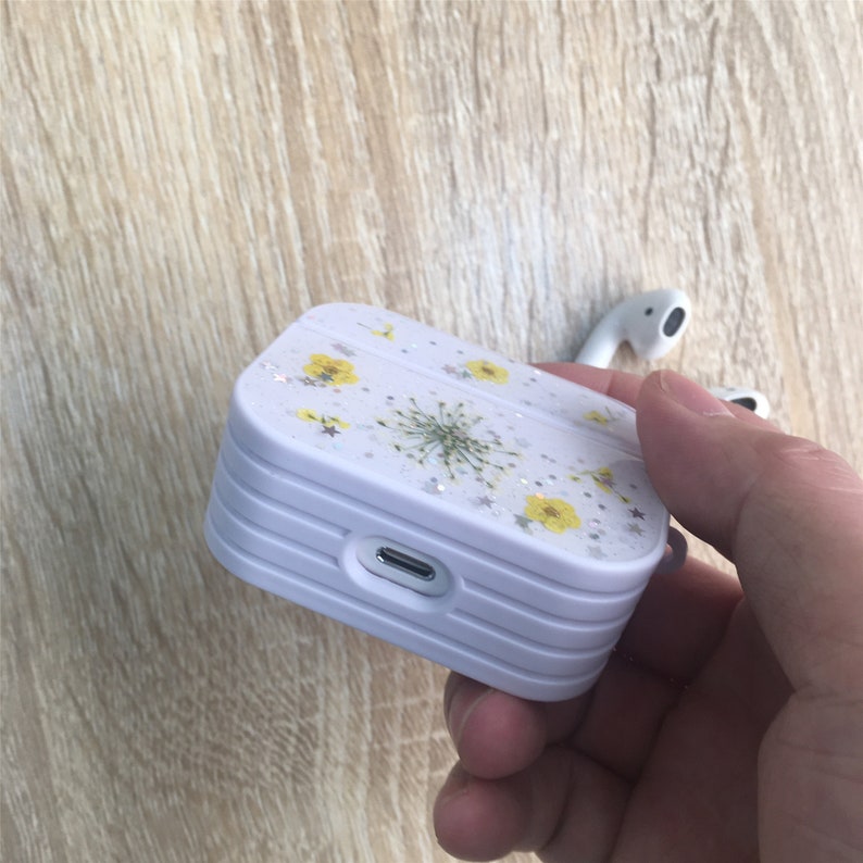 Airpods Pro Case Pressed Real Dried Yellow Flower Airpod Etsy