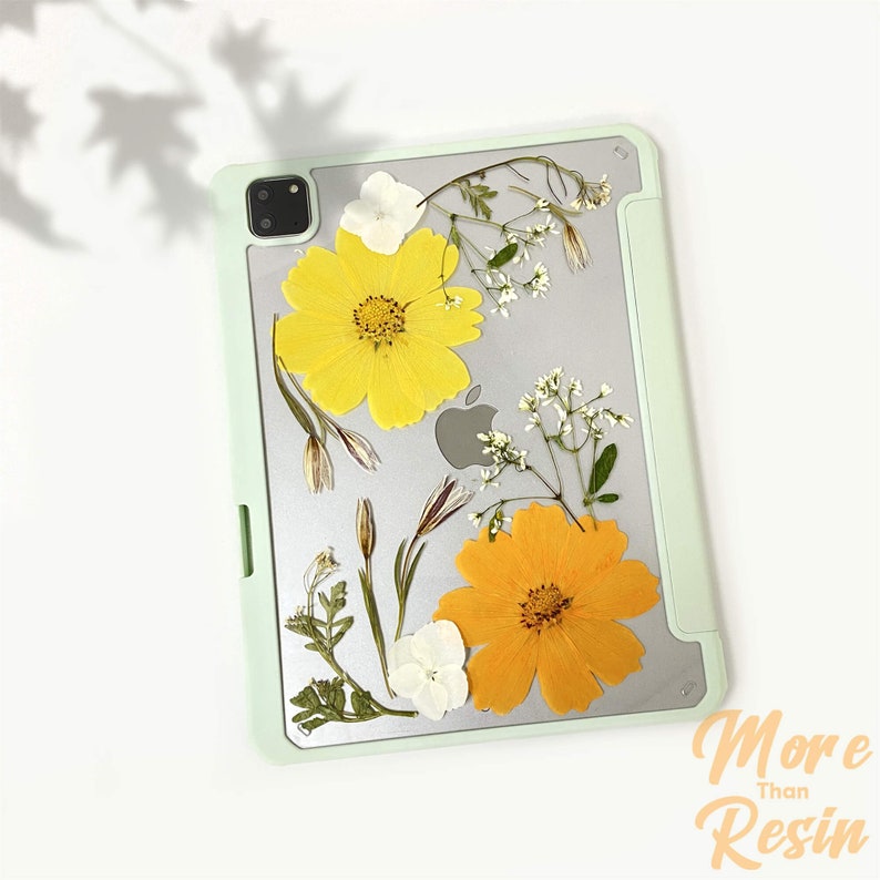 Orange yellow cosmos flower iPad Air 2022 case with pen slot for iPad mini 6,iPad 10,iPad 2022,iPad Air 4,iPad pro 2022, resin iPad case image 8