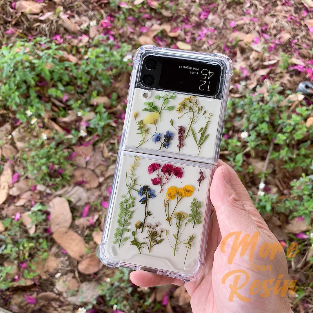 Pressed Dried Wild Grass Flower Case for Samsung Z Flip 7 6,S25 S26 ...