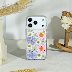 Funda personalizada con nombre, flores rosas y moradas, lámina dorada para iPhone 17 16 15 14 Pro Max 16e Air 17e, Google Pixel 9 10, Samsung S26 S25 Ultra FE A16
