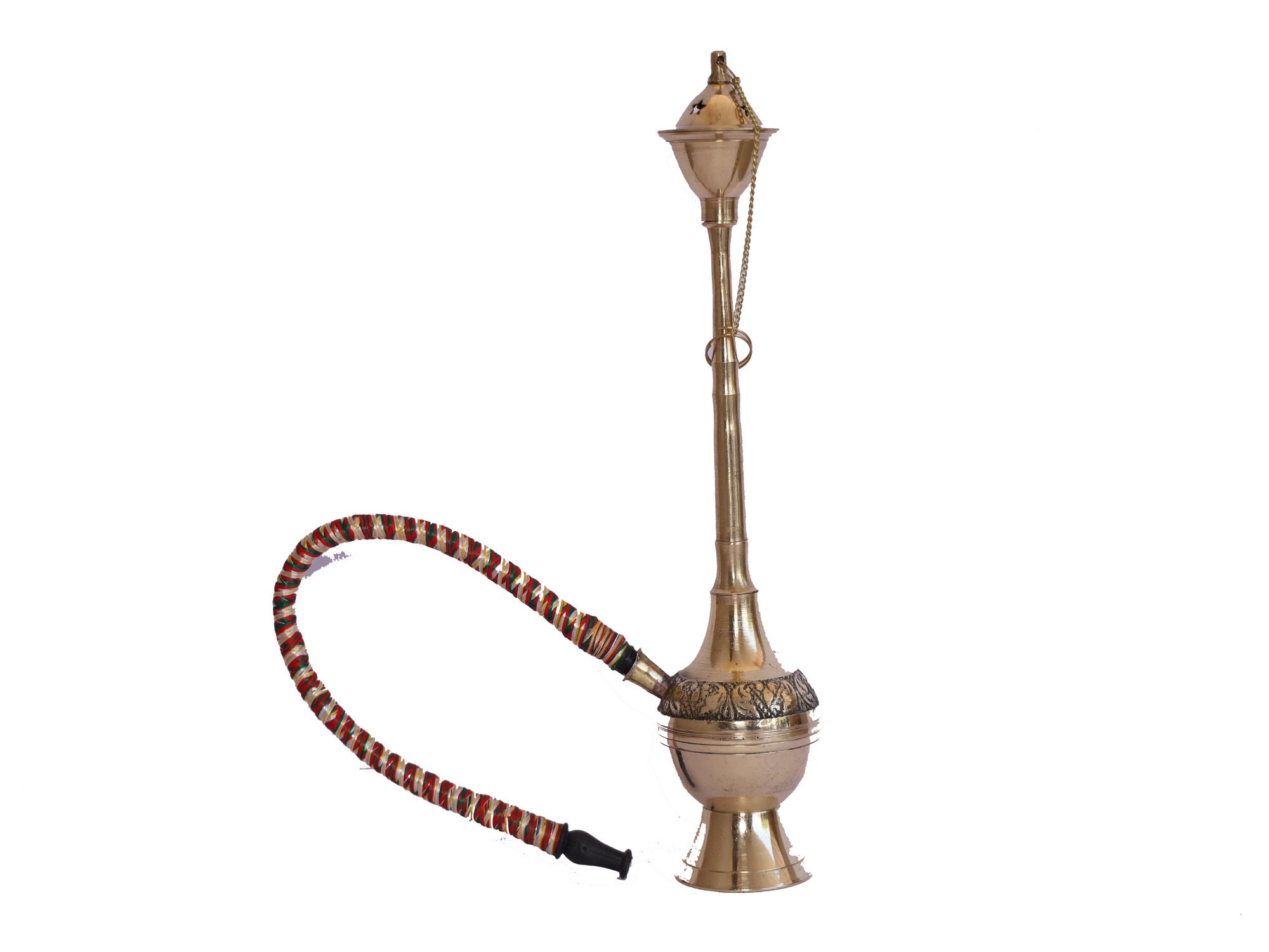 Huge Massive Middle Eastern Arabian Brass Hookah Pipe 6 feet Tall