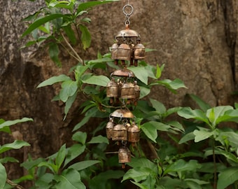Vintage Chandelier Wind Chime, Hanging Metal Bell Decor, Rustic Farmhouse Garden Porch Patio Gift