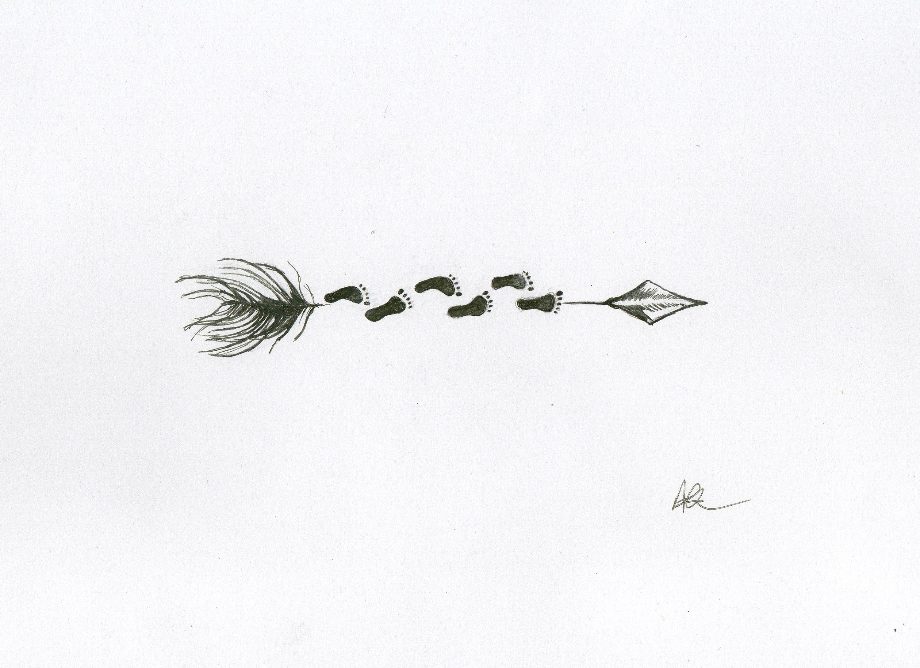 Pen Arrow and Footprints Tattoo Design - Etsy Pen Arrow and Footprints Tattoo Design - Etsy