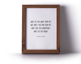 Billie Eilish Bad Guy Song Lyric Wall Print Home Decor Etsy