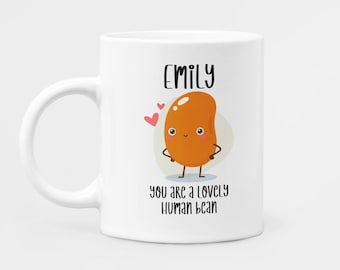 Personalised Human Bean Mug: Funny Friendship Gift