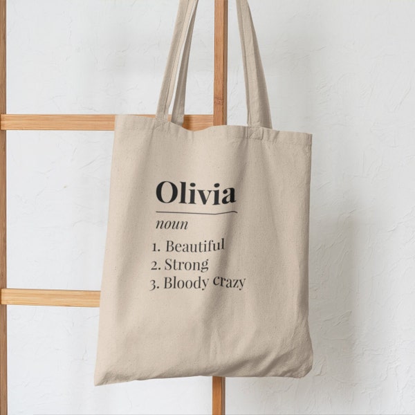 Personalised Name Definition Tote Bag, Personalised Gift, Funny Tote Bag, Gift for Her, Shopping Bag