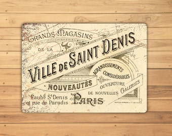 French Ephemera Advertising Metal Plaque | Tin Sign | Garage Workshop Shed Bar Office Kitchen Sign | A4 Aluminium | Waterproof