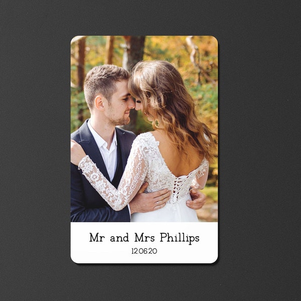 Personalised Metal Photo Card | Custom Metal Wallet or Purse Card with Text