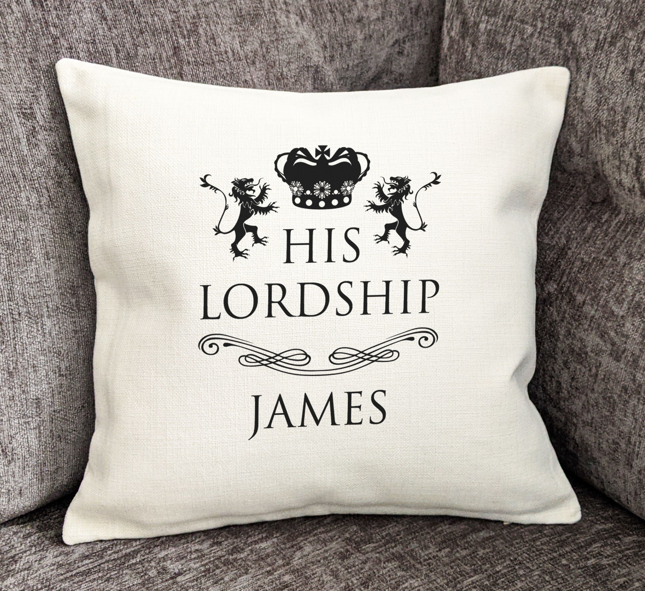 COUPLE HER LADYSHIP HIS LORDSHIP COOL IDEAL GIFT PRESENT CUSHION COVER 16X16" 
