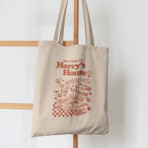 Harry Styles Welcome to Harry's House Tote Bag | Harry Styles Tote Bag | Shopping Bag | Gift for Harry Styles Fans