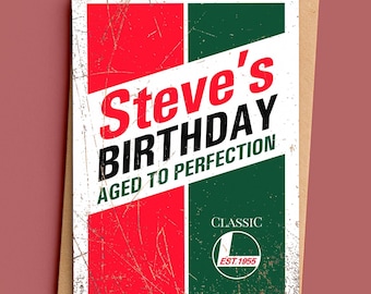 Personalised Vintage Oil Card, Birthday Card, Classic Car, Birthday for Him