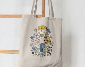 Harry Styles Tote Bag | Shopping Bag | Gift for Harry Styles Fans | Flowers | Harrys House