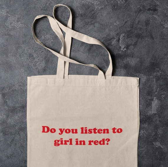 Girl in red tote bag deals