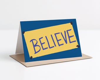 Believe Greeting Card, Motivational Football Card, Positive Encouragement Card
