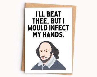 Shakespeare Insult Greeting Card, I’ll Beat Thee But I Would Infect My Hands, Timon of Athens
