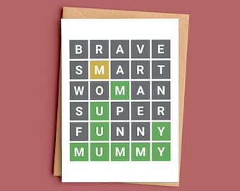 Funny Mummy Card, Word Game Inspired Mum Card, Birthday or Mothers Day Card for Mum