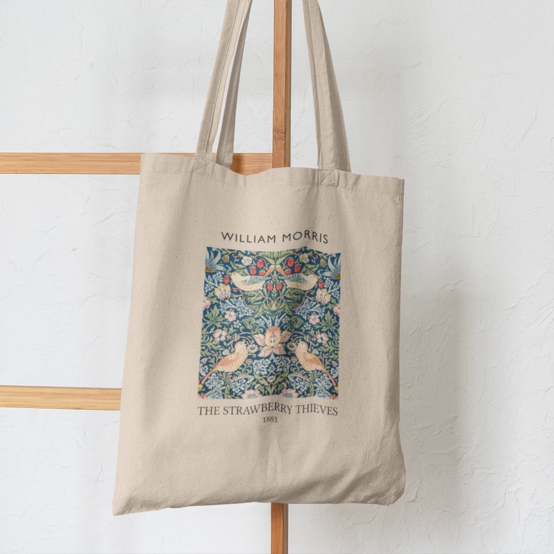 William Morris Tote Bag the Strawberry Thieves Shopping Tote Bag