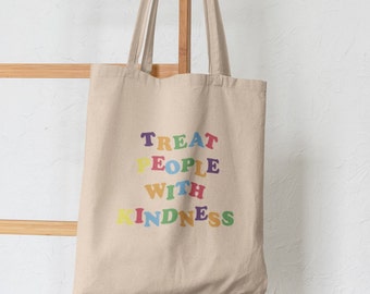 Treat People With Kindness Embroidered Tote Bag Embroidered - Etsy UK