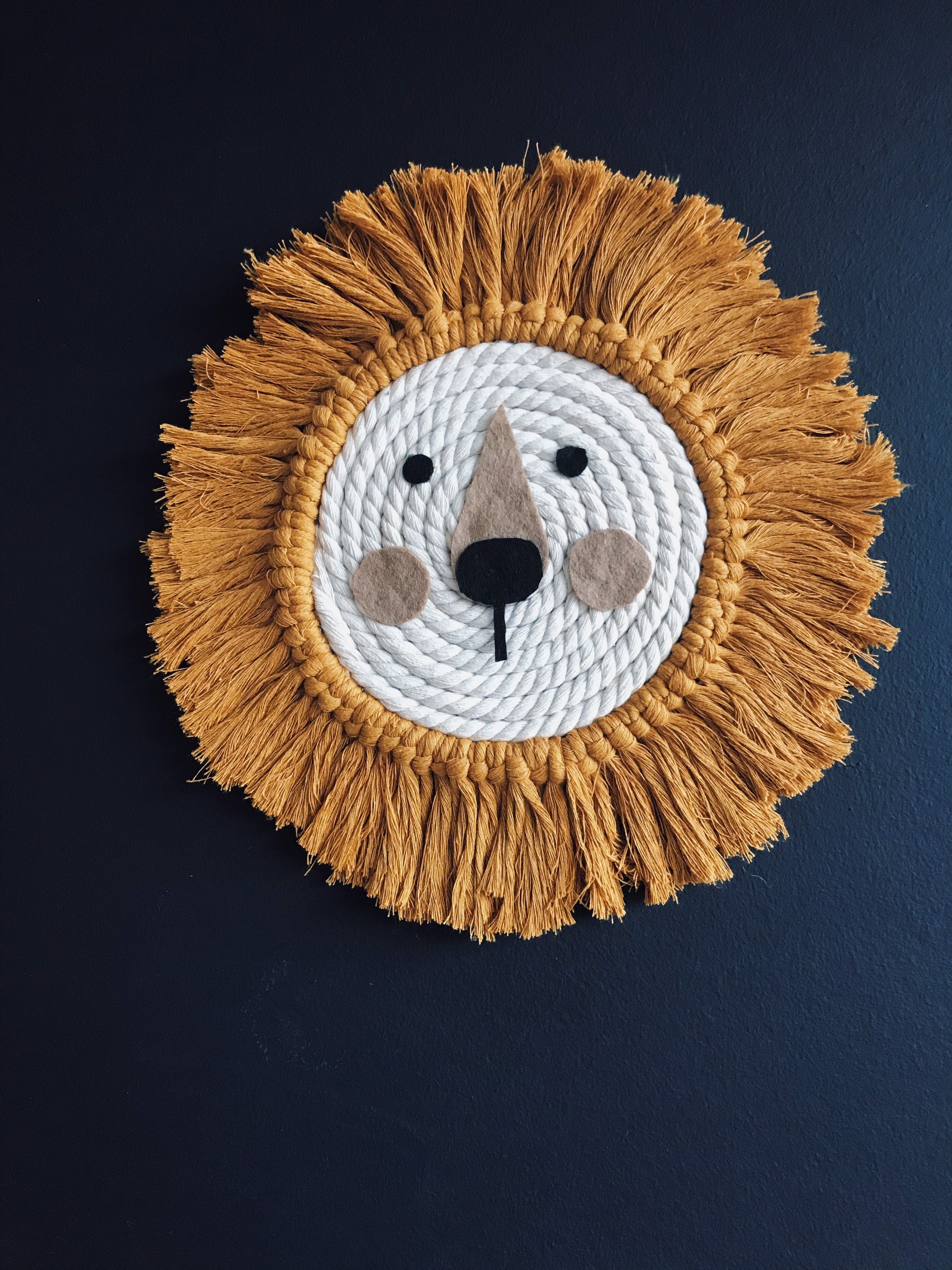 Mr Mustard Lion wall hanging nursery decor safari decor Etsy