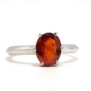 Natuurlijke hessoniet-granaatring-verjaardag, jubileumcadeau voor haar-januari geboortesteen-verklaring ring-belofte ring voor vrouwen-grote solitaire ring