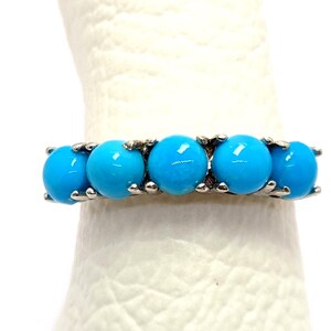 Ring mit natürlichem Sleeping Beauty Türkis – Ring aus 925er Sterlingsilber – Ring aus 18-karätigem Gold mit Türkis – Ring aus 18-karätigem Roségold mit Türkis – Türkis-Ewigkeitsring