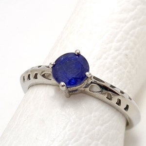 AAA Blue Sapphire Ring-Royal Blue Ring-Gift for Her-Birthday Gift-Anniversary Gift-Sapphire Big Round Solitaire Ring-September Birthstone