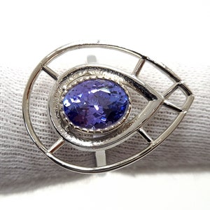 Natural AA Tanzanite Silver Ring, Solitaire Ring,Arusha Tanzanite, Gift for her, Engagement Ring, Anniversary Gift for her, Pear Shaped Ring