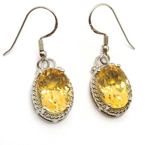 Natural big citrine oval dangling Earrings, Birthday Gift, Gift for Her, Anniversary Gift, November Birthstone, Mother&#39;s Day, 14*10 mm ovals
