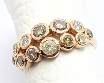 Natürliche Multi Farbe Diamant Ring-Diamant Hochzeit Band-Diamantblase Ring-Diamant Verlobungsring-Gelb Diamant Ring-Grün Diamant Ring