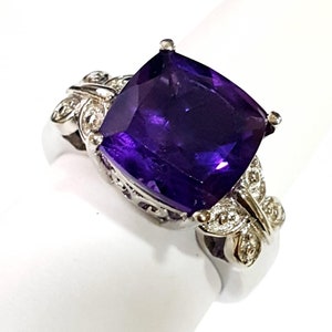 Natural Amethyst butterfly ring-Purple Amethyst butterfly ring-Birthday gift ring-Butterfly cocktail ring-Graduation gift-Christmas gift