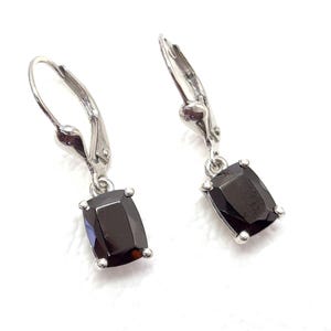 Natural Shungite Dangle and Drop Earrings-Solid 925 Sterling Silver-Silver Shungite Earrings-EMF Protection-Gift for Her Earrings,