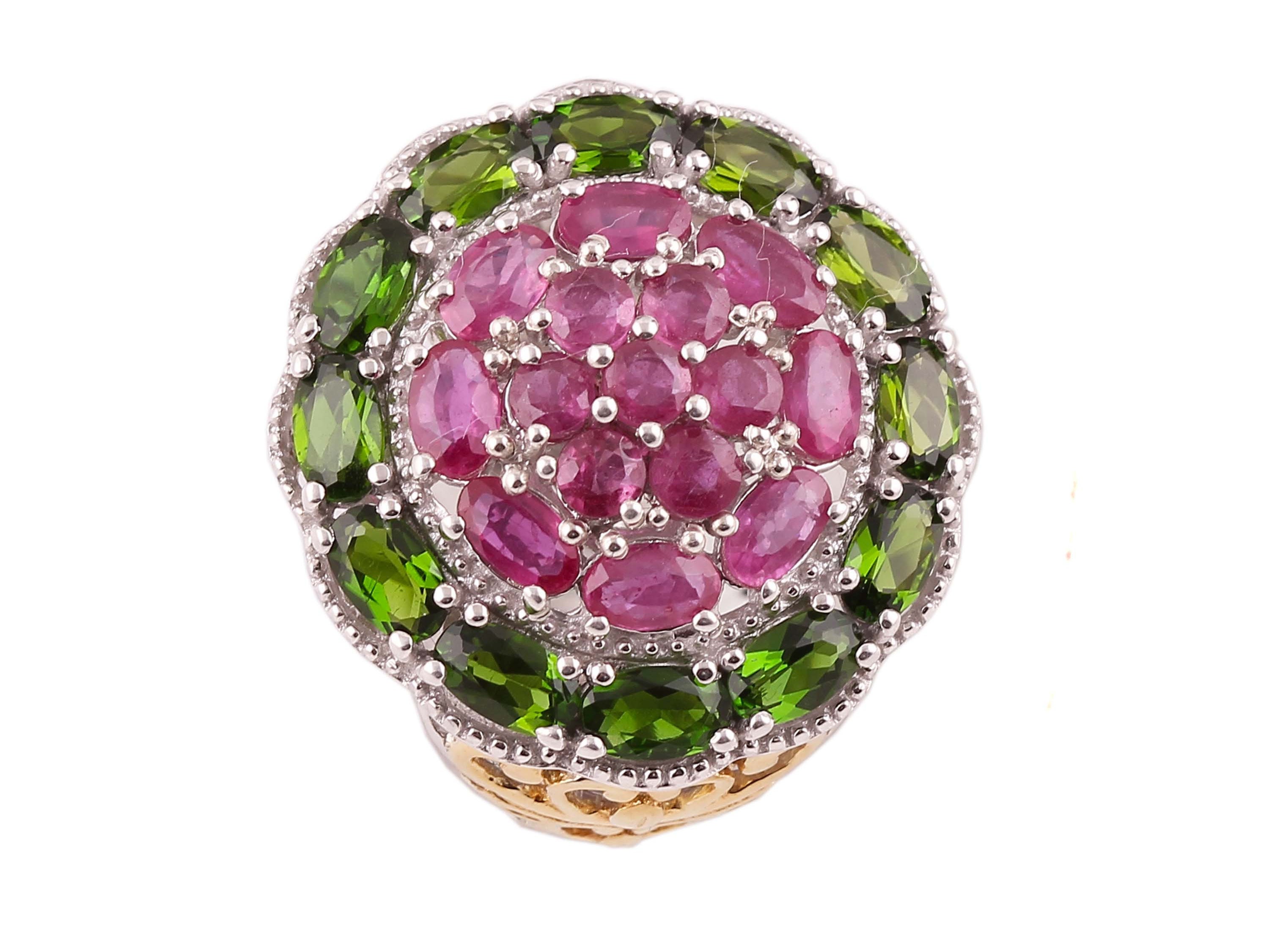 Natural Gemstone Ring Sterling Silver Ring Chrome Diopside Etsy UK