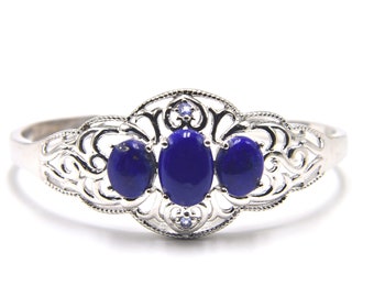 Natural Gemstone Lapis Luzuli cabochon studded cuff bracelet , Lapis Bracelet cuff bracelet , lapis bracelet, Blue Lapis bracelet,
