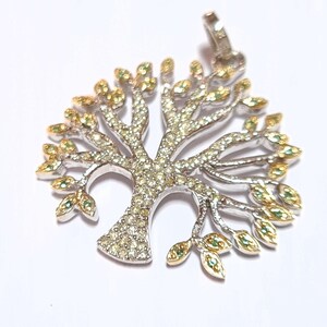 Diamond studded tree pendant-Tree design pendant-Christmas gift-Wedding gift pendant-Natural diamond tree pendant-Handcrafted tree pendant