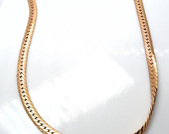 Rose gold vermeil overlay snake chain, 20 inch rose gold snake chain, Reversible smooth snake chain, Unique metal chain, Everyday wear chain