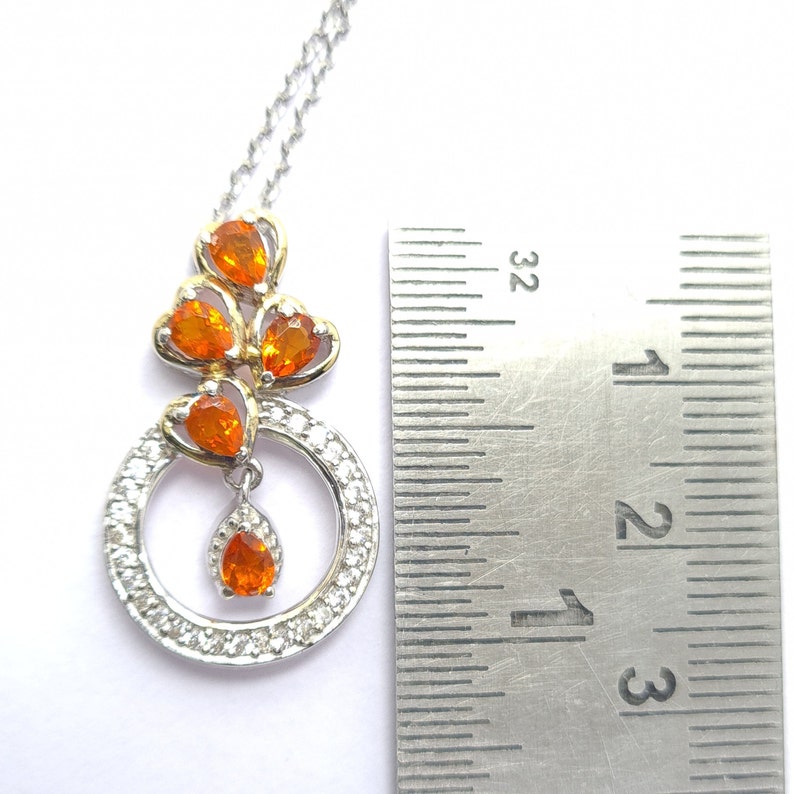 Natural AAA Mexican Fire Opal Pendant Necklace-solid 925 Sterling ...