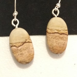 Picture Jasper Sterling silver drop earrings