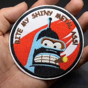Bender Robot Futurama Cartoon opstrijkpatch
