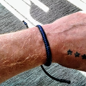 Pulseira fina feita à mão da linha azul