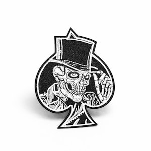 Ace of Spades Totenkopf Aufnäher | Gesticktes Biker-Jackenabzeichen (Aufbügeln / Aufnähen)