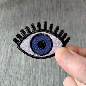 Blue Eyes Eyelashes Patchwork Embroidered Iron On Sew On Patch Clothing Bag Fashion