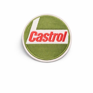Castrol Motoröl-Aufnäher (gestickt) | Rennsport-Applikation zum Aufnähen
