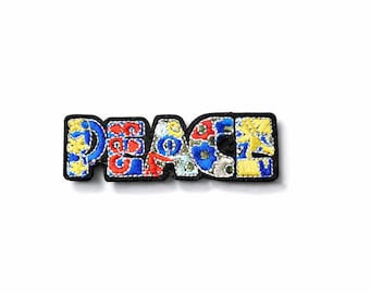 Peace Sign Iron On Patch | Embroidered Hippie Sew On Patch