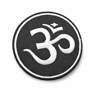 Patch bordado Om Mani Padme Hum - símbolo do mantra budista