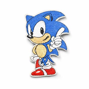 Blue Hedgehog Embroidered Patch | Retro Game Badge
