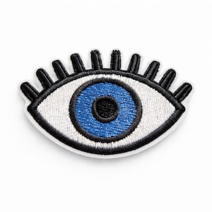 Embroidered Blue Eye Patch - Pair - Eyelash Patch Iron Sew On