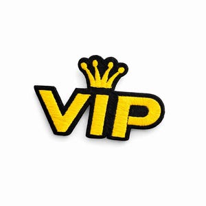 VIP Crown Embroidered Patch | Gold Iron On Royal Badge