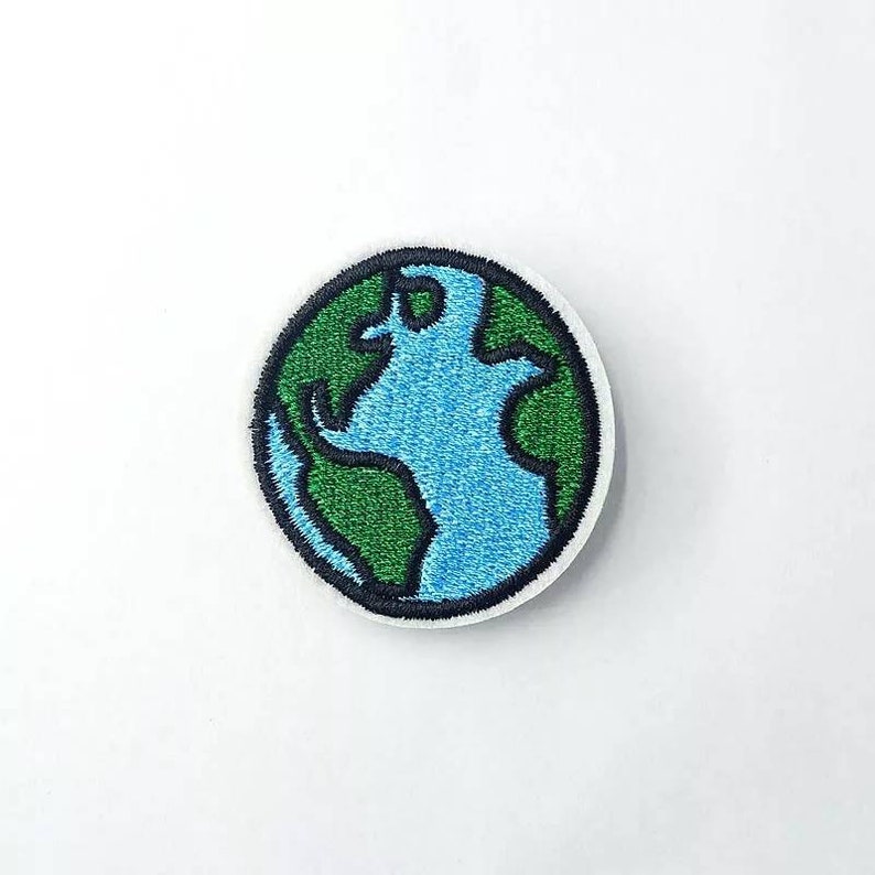 Earth Patchwork Embroidered Iron on Sew on Patch Etsy UK