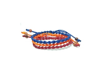 Skinny Twist Round Handmade Helix Braided Waxed Cotton Wristband Bracelet